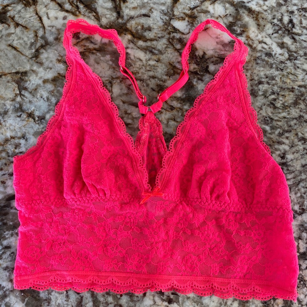 PINK Victoria’s Secret hot pink bralette! Size L